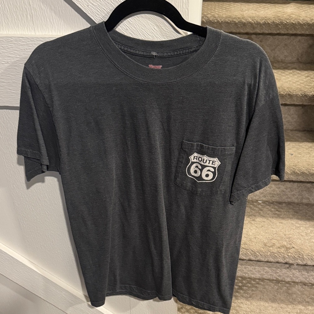 Route 66 Men's Charcoal Pocket Tee